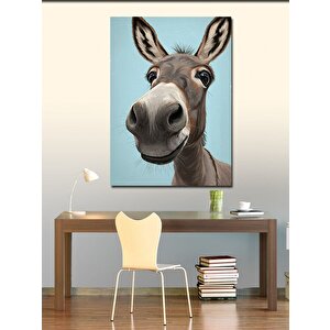 Kanvas Tablo Sevimli Eşek Portresi 70x100 cm