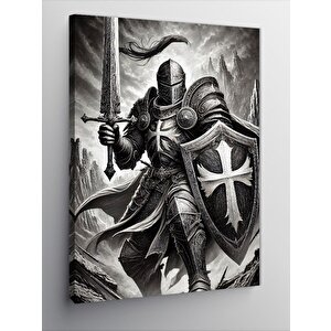 Kanvas Tablo Ortaçağ Şövalyesi Ve Savaşçı Ruhu 50x70 cm