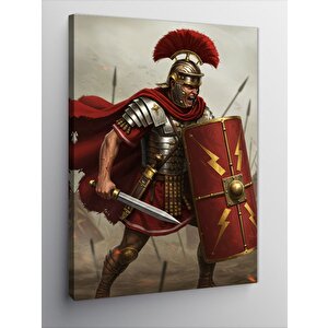 Kanvas Tablo Kırmızı Kalkanlı Roma Askeri 100x140 cm
