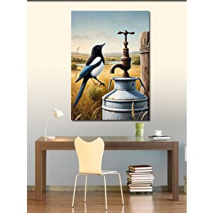 Kanvas Tablo Doğadaki Saksağan Kuşu 100x140 cm