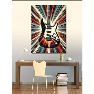 Kanvas Tablo Elektro Gitar Ve Renkli Işıklar 50x70 cm