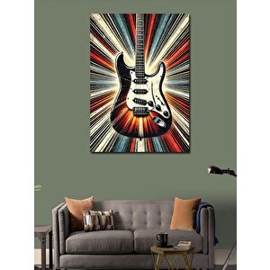Kanvas Tablo Elektro Gitar Ve Renkli Işıklar 50x70 cm