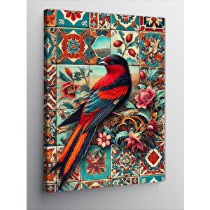 Kanvas Tablo Renkli Kuş Ve Desen 100x140 cm