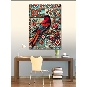 Kanvas Tablo Renkli Kuş Ve Desen 100x140 cm