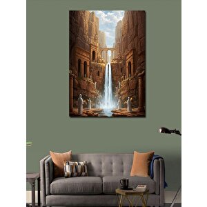 Kanvas Tablo Tarihi Kanyon Ve Şelale 50x70 cm