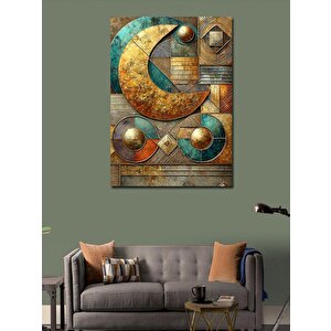 Kanvas Tablo Soyut Ay Ve Gezegen Deseni 70x100 cm