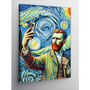 Kanvas Tablo Van Gogh Tarzı Selfie 70x100 cm