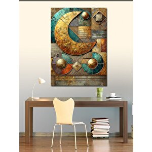 Kanvas Tablo Soyut Ay Ve Gezegen Deseni 100x140 cm