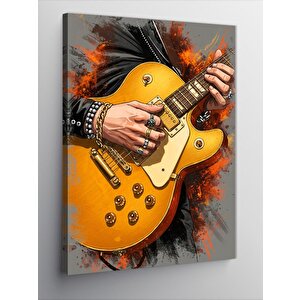 Kanvas Tablo Alevli Gitar Performansı 50x70 cm