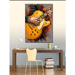 Kanvas Tablo Alevli Gitar Performansı 50x70 cm