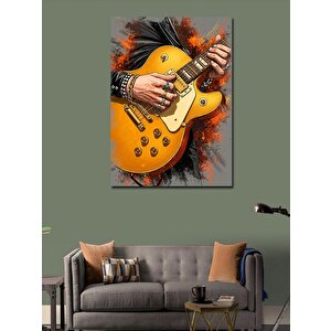 Kanvas Tablo Alevli Gitar Performansı 50x70 cm