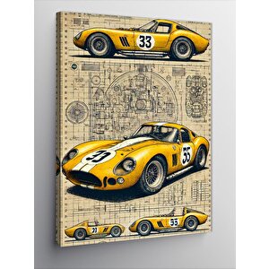 Kanvas Tablo Klasik Yarış Arabası 70x100 cm