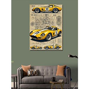 Kanvas Tablo Klasik Yarış Arabası 70x100 cm