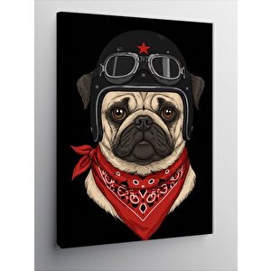 Kanvas Tablo Pilot Gözlüklü Köpek 100x140 cm
