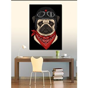 Kanvas Tablo Pilot Gözlüklü Köpek 100x140 cm
