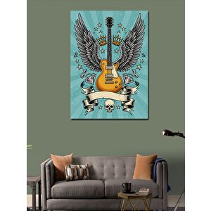 Kanvas Tablo Kanatlı Elektro Gitar 100x140 cm