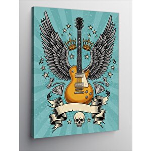 Kanvas Tablo Kanatlı Elektro Gitar 70x100 cm