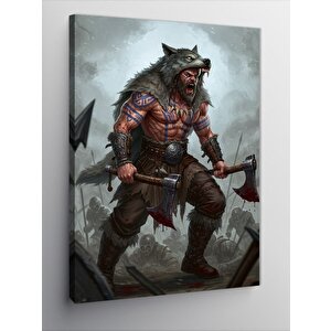 Kanvas Tablo Savaşçı Adam Ve Ayışığı 100x140 cm