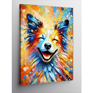 Kanvas Tablo Renkli Köpek Ve Enerji Patlaması 50x70 cm