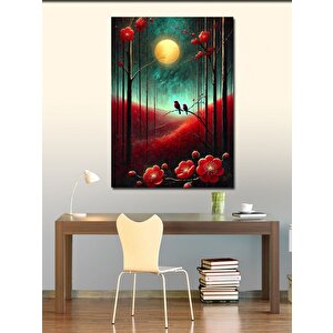 Kanvas Tablo Ayışığında Kırmızı Manzara 50x70 cm