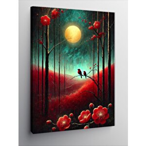 Kanvas Tablo Ayışığında Kırmızı Manzara 100x140 cm