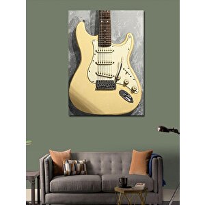 Kanvas Tablo Krem Elektro Gitar 100x140 cm