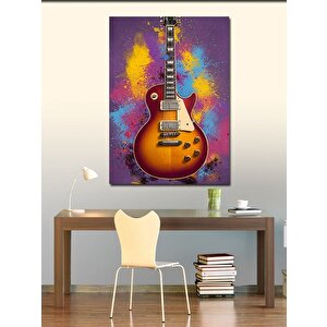 Kanvas Tablo Renkli Elektro Gitar Ve Sanat 70x100 cm