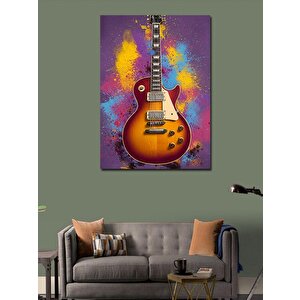 Kanvas Tablo Renkli Elektro Gitar Ve Sanat 70x100 cm