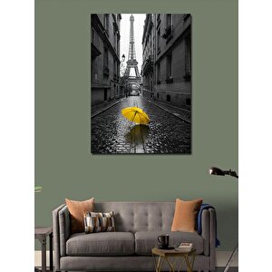Kanvas Tablo Paris Ve Sarı Şemsiye 100x140 cm