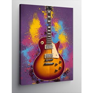 Kanvas Tablo Renkli Elektro Gitar Ve Sanat 100x140 cm