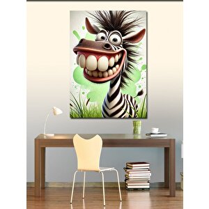 Kanvas Tablo Gülümseyen Çizgi Zebra 50x70 cm