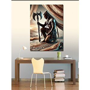 Kanvas Tablo Kılıçlı Savaşçı Ve Deniz 50x70 cm