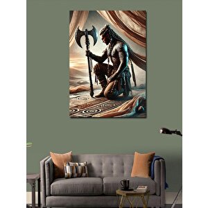 Kanvas Tablo Kılıçlı Savaşçı Ve Deniz 50x70 cm