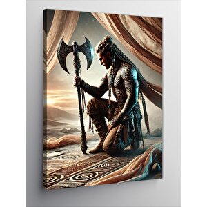 Kanvas Tablo Kılıçlı Savaşçı Ve Deniz 70x100 cm