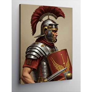 Kanvas Tablo Romalı Asker Ve Kırmızı Zırh 50x70 cm