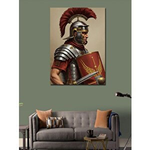 Kanvas Tablo Romalı Asker Ve Kırmızı Zırh 50x70 cm