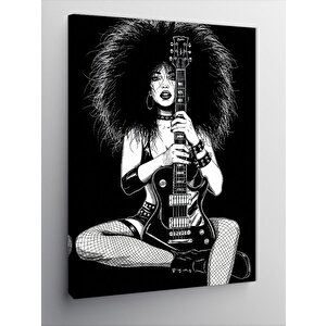 Kanvas Tablo Gitar Çalan Kadın 50x70 cm