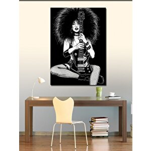 Kanvas Tablo Gitar Çalan Kadın 50x70 cm