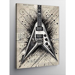 Kanvas Tablo Elektrik Gitar Çizimi 70x100 cm