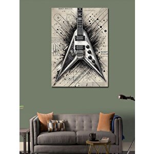 Kanvas Tablo Elektrik Gitar Çizimi 70x100 cm