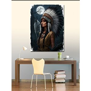 Kanvas Tablo Kızılderili Kadın Silueti 70x100 cm