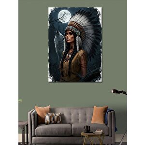 Kanvas Tablo Kızılderili Kadın Silueti 70x100 cm