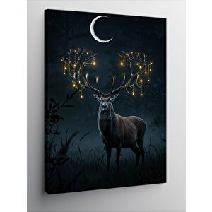 Kanvas Tablo Gece Ayışığında Geyik 70x100 cm