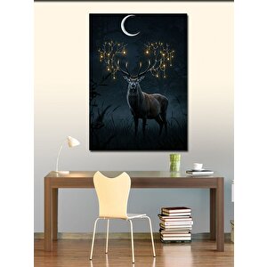 Kanvas Tablo Gece Ayışığında Geyik 70x100 cm
