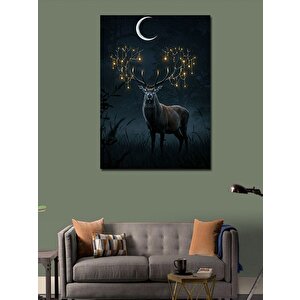Kanvas Tablo Gece Ayışığında Geyik 70x100 cm