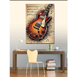 Kanvas Tablo Klasik Elektro Gitar Çizimi 50x70 cm