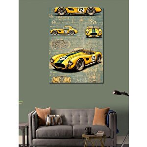 Kanvas Tablo Klasik Yarış Arabaları 100x140 cm