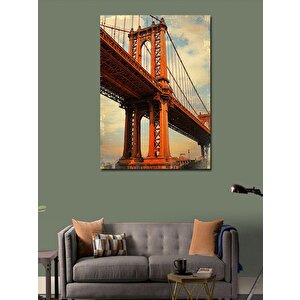 Kanvas Tablo Golden Gate Köprüsü Ve Gün Batımı 100x140 cm