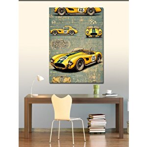 Kanvas Tablo Klasik Yarış Arabaları 70x100 cm