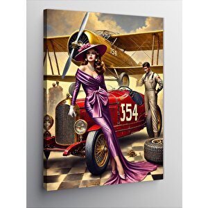 Kanvas Tablo Retro Yarış Arabası 50x70 cm